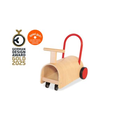 Rutschauto 'Enzo', natur/rot