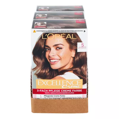 L'Oreal Excellence hellbraun, 3er Pack