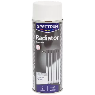 Vysoce lesklá barva na radiátory ve spreji Spectrum Bílá