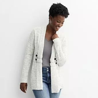 Women's Apt. 9® Long Sleeve Sweater Cardigan