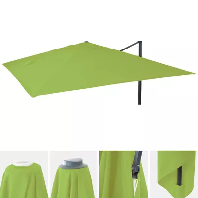 Ersatz-Bezug für Luxus-Ampelschirm MCW-A96, Sonnenschirmbezug Ersatzbezug, 3x4m (Ø5m) Polyester 3,5kg ~ hellgrün