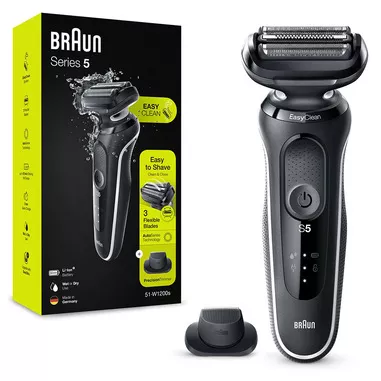 Braun Series 5 51-W1200s Rasoio Trimmer Nero, Bian...