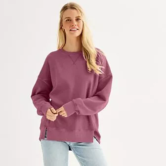 Juniors' SO® Oversized Fleece Tunic Pullover