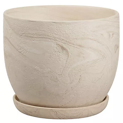 New!  GroundWork Ceramic Planter with Tray, 10 in.