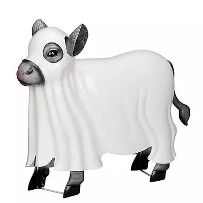 New!  Red Shed 18.25 in. Metal Ghost Cow Statue