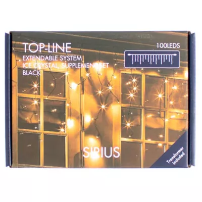 Sirius Top-Line, Lyskæde m/istapper, supplering, 2,5 m, 100 LED