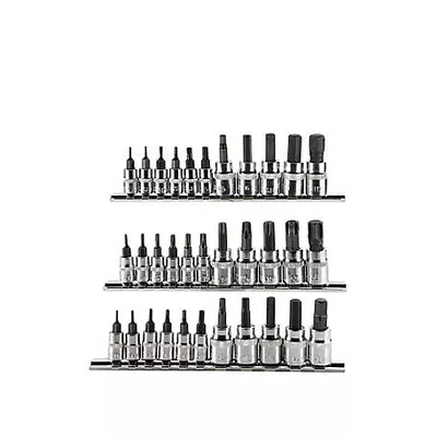 New!  JobSmart 33 pc. Bit Socket Set with Metal Rack