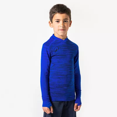 KIPSTA Kinder Fußball Funktionsshirt langarm wärmend - Keepdry blau