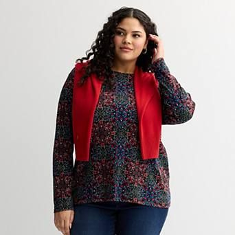 Plus Size Croft & Barrow® Essential Crewneck Long Sleeve Tee