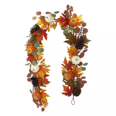 Celebrate Together™ Fall Pumpkin and Leaves Artificial Garland