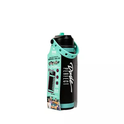 Dude Perfect Water Bottle, Silicone Handle, Double Wall Insulation and Leak-Proof Lid, 24 oz Capacity, Black