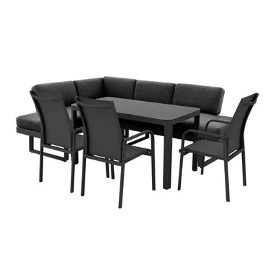 Alu Ecklounge Set mit Tisch und Stühlen, inkl. Schutzhülle