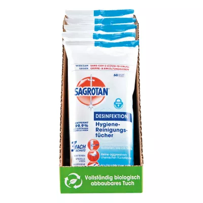 Sagrotan Hygiene Reinigungstücher 60 Stück, 5er Pack