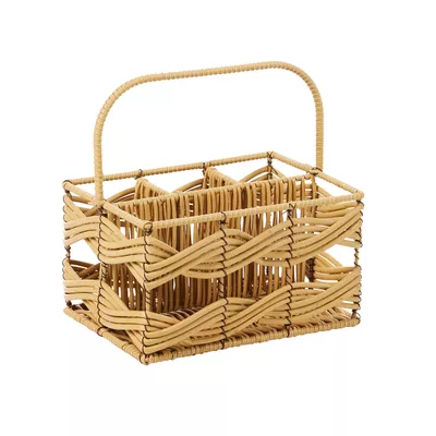 PP Wicker Rectangular Caddy Sectioned