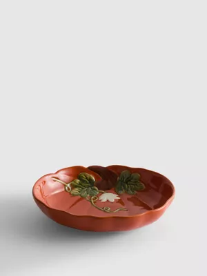 Cuenco para servir de cerámica con forma de calabaza