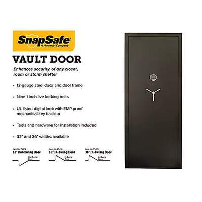 SnapSafe Electronic Lock Vault Door Safe, 32 in. x 80 in., Outswing