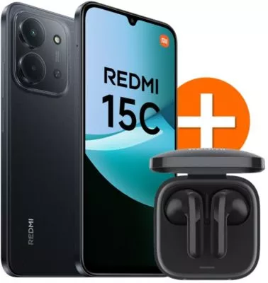 Smartphone XIAOMI Pack Redmi 15C 256Go Noir 4G + Buds 6 Active