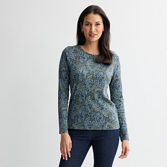 Women's Croft & Barrow® Essential Long-Sleeve Classic Crewneck Tee