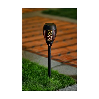 Solar Slate Flaming Torch Black/Copper Large D9.5cm