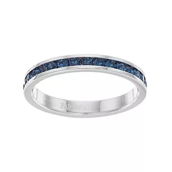 Traditions Jewelry Company Sterling Silver Crystal Birthstone Eternity Ring