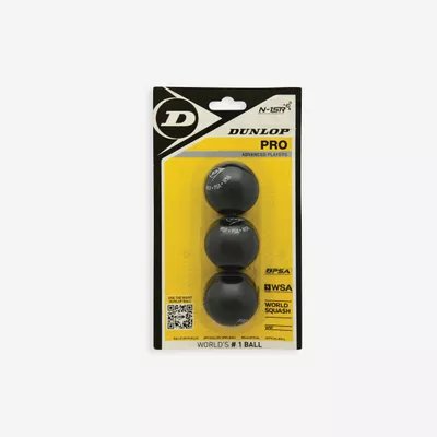 Dunlop Squashball Pro Doppelgelb 3 Stück