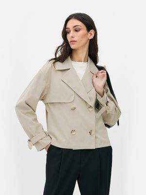 Gabardina de corte cuadrado