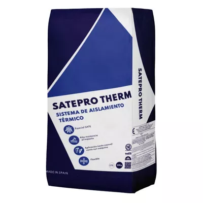 MORTERO ADHESIVO Y REGULARIZADOR SATEPRO THERM 25 KG GRIS