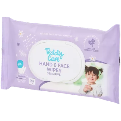 Ubrousky na ruce a obličej Teddy Care Sensitive