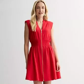 Women's Nine West Zip Front Mini Dress