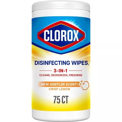 Clorox Bleach-Free Disinfecting and Cleaning Wipes, Crisp Lemon, 75 Count