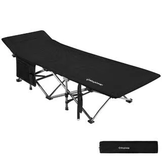 KINGCAMP Lettino da Campeggio XL per ospiti pieghevole in acciaio 208x75cm 200kg