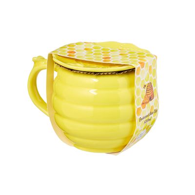 Embossed Bees 3D Cup With Saucer 500mL Assorted