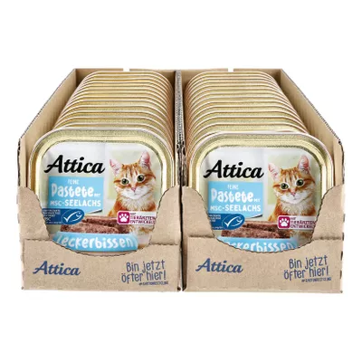 Attica Katzennahrung Pastete mit MSC Seelachs 100 g, 32er Pack