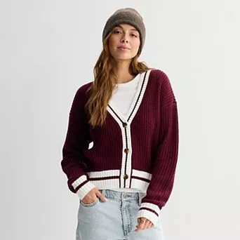 Juniors SO® Tipped Cardigan