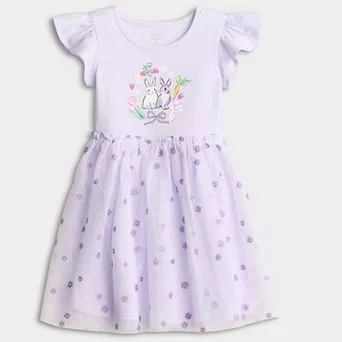 Baby & Toddler Girl Jumping Beans® Easter Flutter Sleeve Tutu Dress