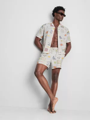 Bañador con estampado de postales