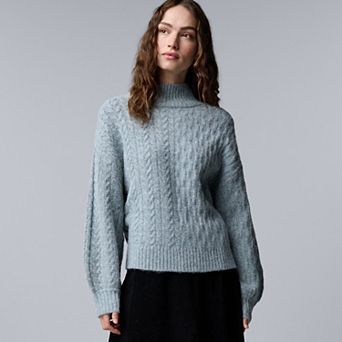 Women's Simply Vera Vera Wang Cable Mockneck Sweater