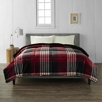Cuddl Duds® Red Plaid Soft Comforter