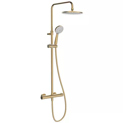 Geyser, Brusesæt m/blandingsbatteri, Mini, børstet guld