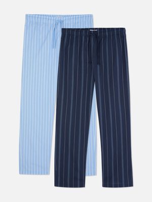 Pack de 2 pantalones de pijama a rayas de popelina