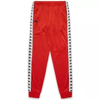 KAPPA Pantaloni tuta da uomo in poliestere rosso da streetwear sportivo