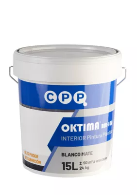 PINTURA PLASTICA BLANCA MATE 15L OKTIMA