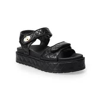 SO® Loreen Buckle Footbed Women's Sandals
