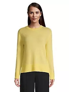 Cashmere Rolled-Crewneck Sweater