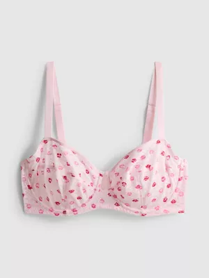 Sujetador balconet estampado, copas D-H