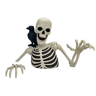 New!  Red Shed 48 in. Groundbreaker Skeleton Halloween Statue with Raven