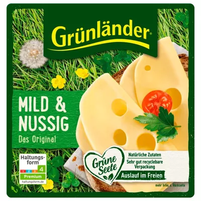 Grünländer Mild & Nussig Scheiben 140g