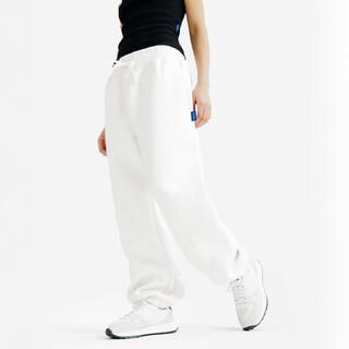 DECATHLON Pantaloni tuta donna ELEMENTALS flare felpati bianchi