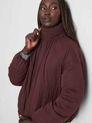 Cazadora bómber acolchada fruncida
