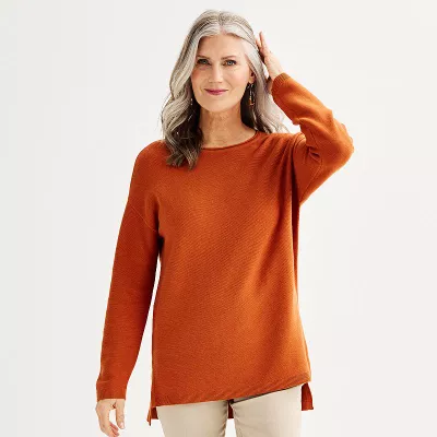 Women's Croft & Barrow® Relaxed Boatneck Sweater